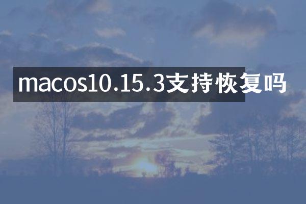 macos10.15.3支持恢复吗