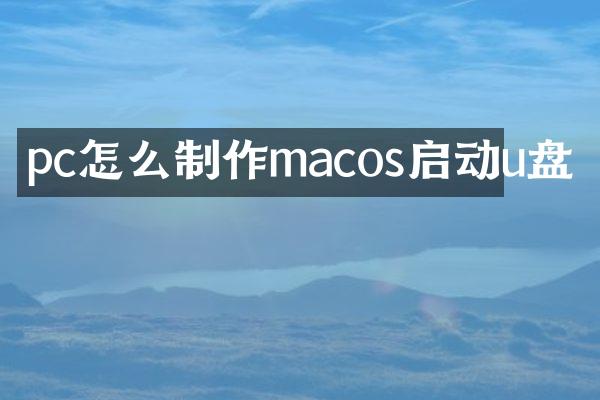 pc怎么制作macos启动u盘