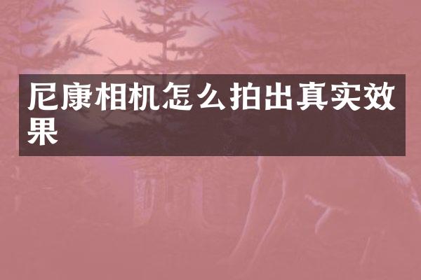 尼康相机怎么拍出真实效果