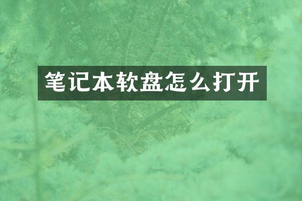 笔记本软盘怎么打开