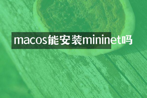macos能安装mininet吗