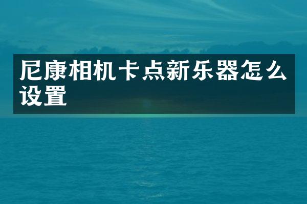 尼康相机卡点新乐器怎么设置