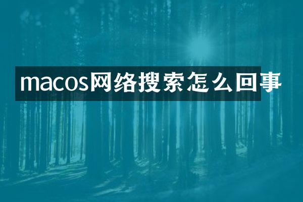 macos网络搜索怎么回事