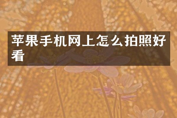 苹果手机网上怎么拍照好看