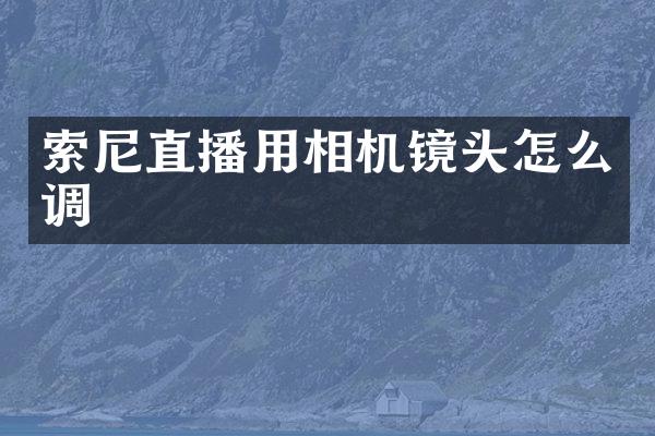 直播用相机镜头怎么调