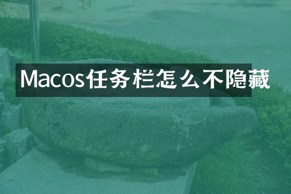 Macos任务栏怎么不隐藏