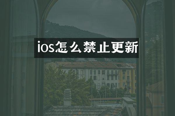 ios怎么禁止更新