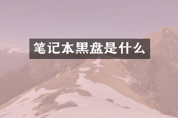 笔记本黑盘是什么