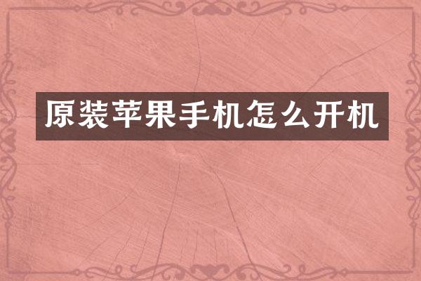 原装苹果手机怎么开机