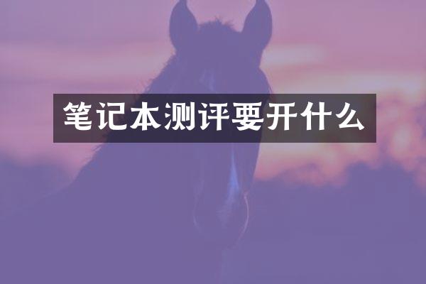 笔记本测评要开什么