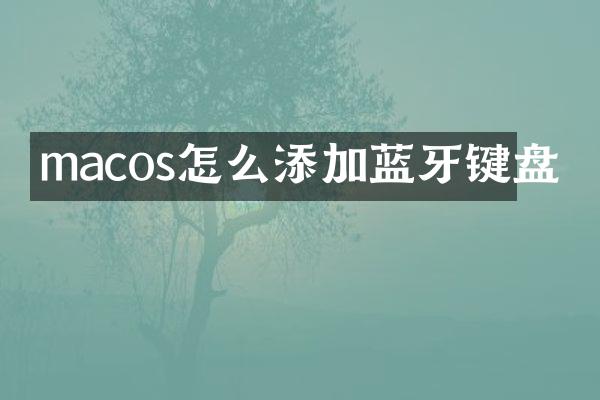 macos怎么添加蓝牙键盘