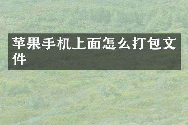苹果手机上面怎么打包文件
