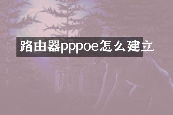 路由器pppoe怎么建立