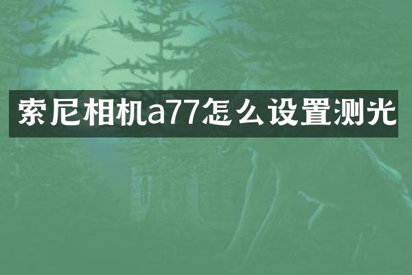 相机a77怎么设置测光