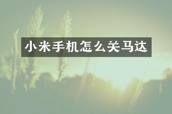 小米手机怎么关马达