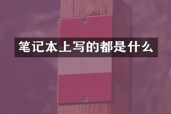 笔记本上写的都是什么