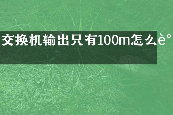 交换机输出只有100m怎么调