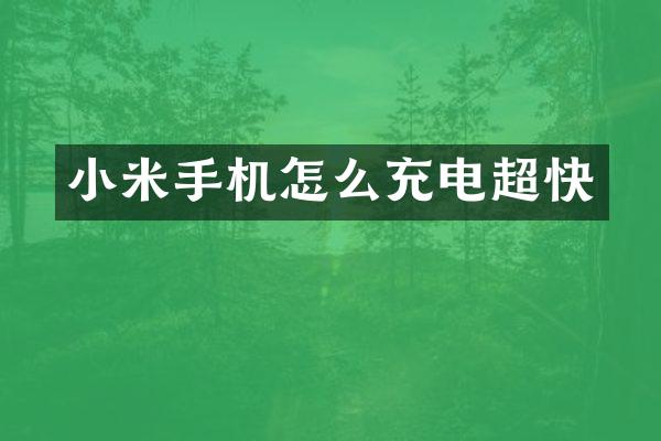 小米手机怎么充电超快