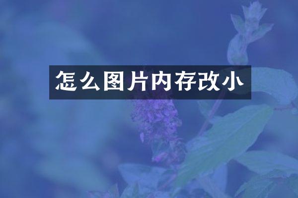 怎么图片内存改小