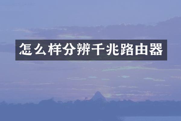 怎么样分辨千兆路由器