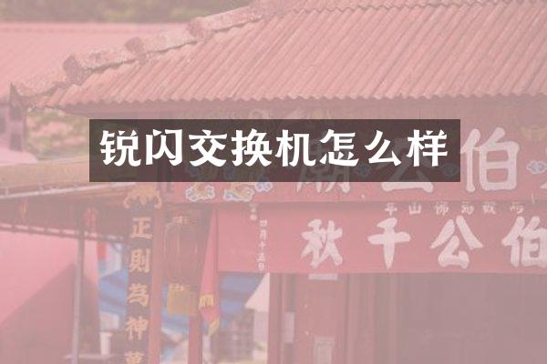 锐闪交换机怎么样