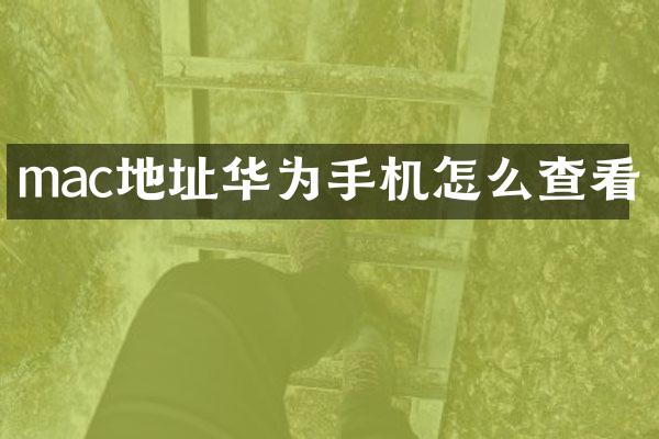 mac地址华为手机怎么查看