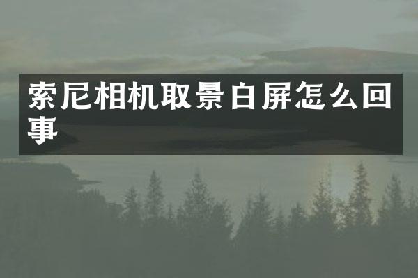 相机取景白屏怎么回事