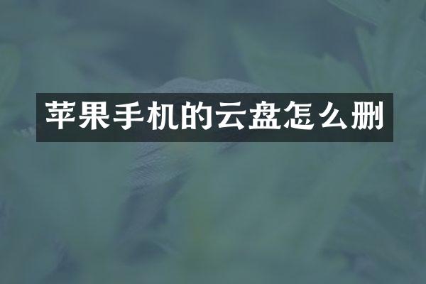 苹果手机的云盘怎么删
