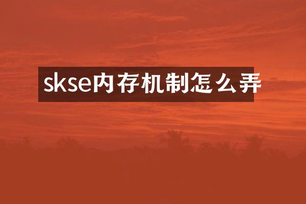 skse内存机制怎么弄