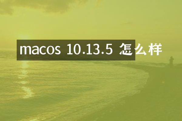 macos 10.13.5 怎么样