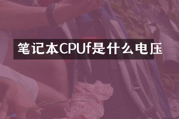 笔记本CPUf是什么电压