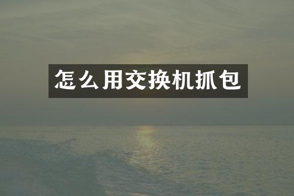 怎么用交换机抓包