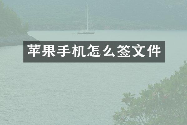 苹果手机怎么签文件
