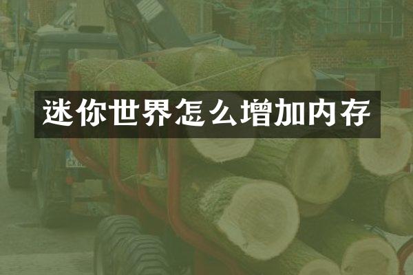 迷你世界怎么增加内存