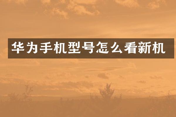 华为手机型号怎么看新机