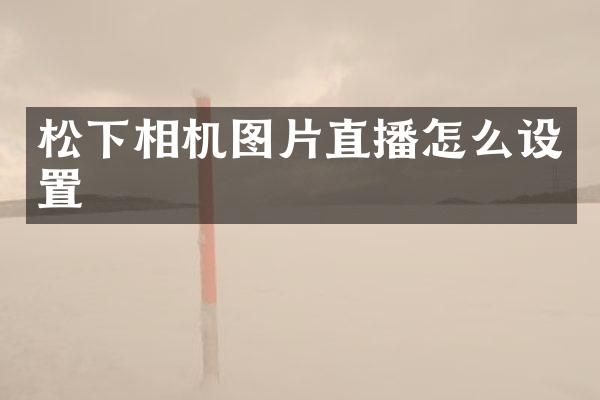 相机图片直播怎么设置