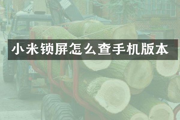 小米锁屏怎么查手机版本