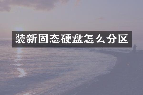 装新固态硬盘怎么分区