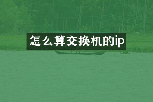 怎么算交换机的ip