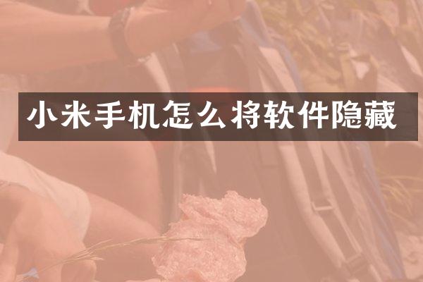 小米手机怎么将软件隐藏