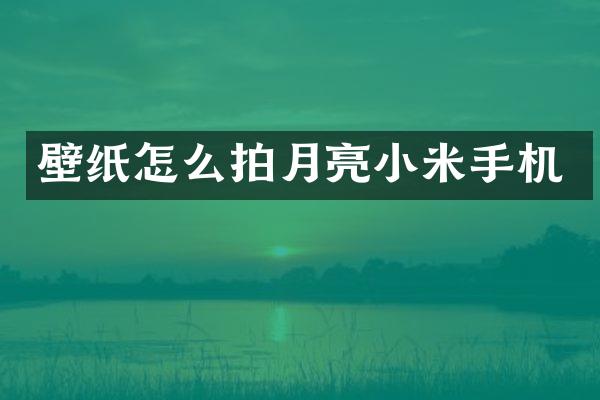 壁纸怎么拍月亮小米手机