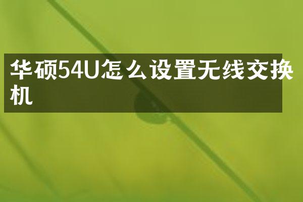 华硕54U怎么设置无线交换机