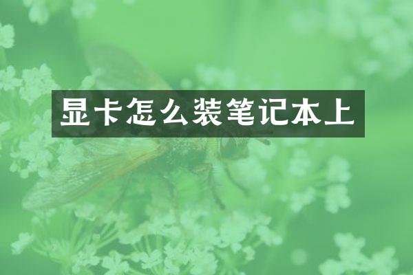 显卡怎么装笔记本上