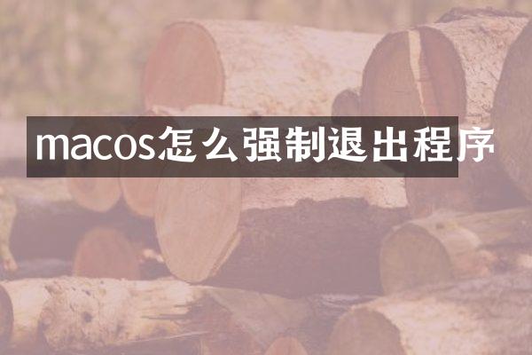 macos怎么强制退出程序