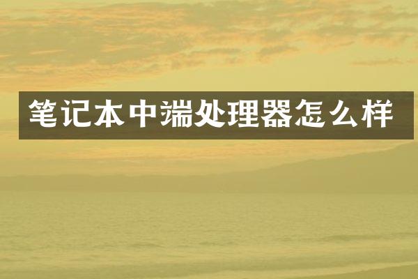 笔记本中端处理器怎么样