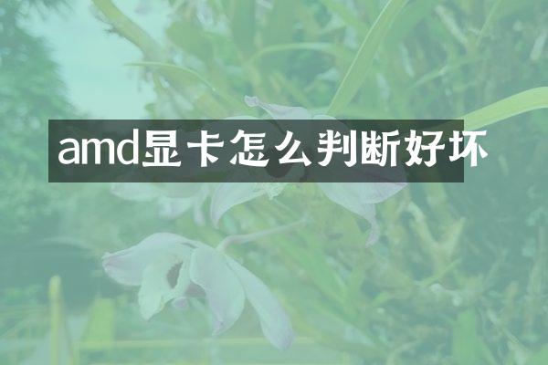 amd显卡怎么判断好坏