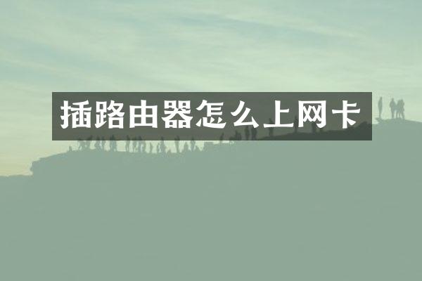 插路由器怎么上网卡