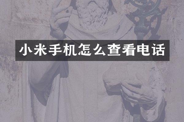 小米手机怎么查看电话
