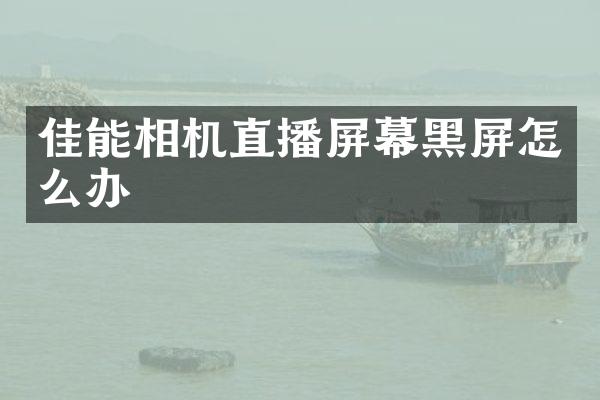 佳能相机直播屏幕黑屏怎么办