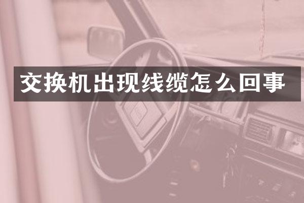 交换机出现线缆怎么回事